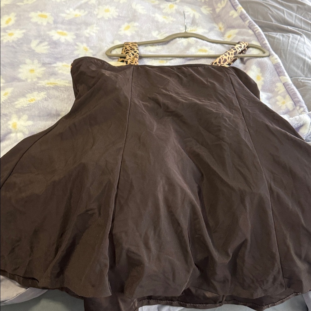 It Figures, Black with Leopard Trim - Women swim dress - Picture 3 of 6